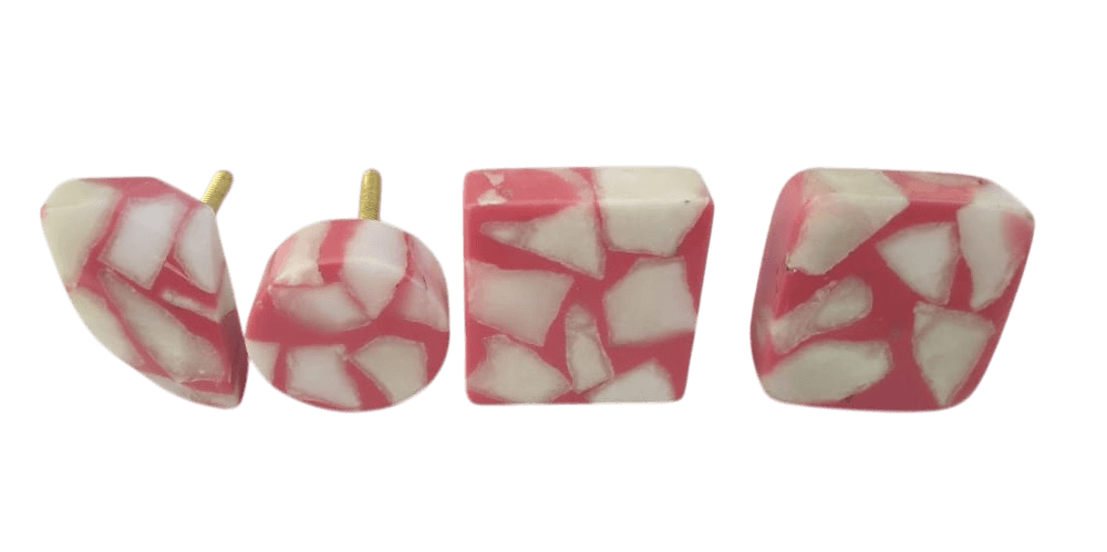 IRON & RESIN MARBLE KNOB (POLISH) 4 DESIGN